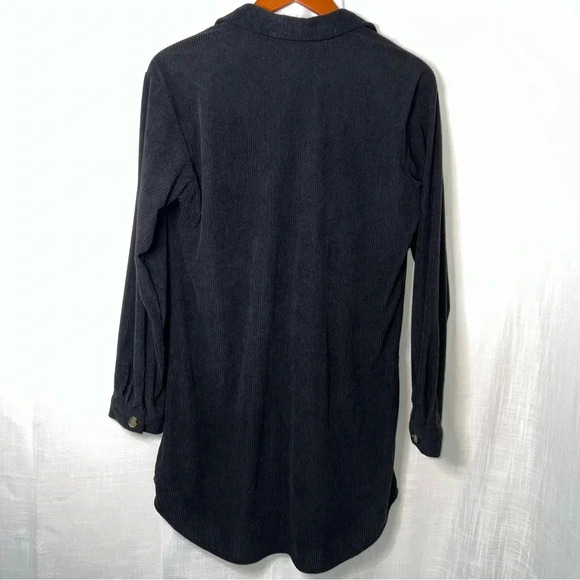 Jolie & Joy Navy Button Down Corduroy Shirt Dress Size M - Picture 3 of 4
